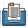 Ícone representando um leitor de ebook ou livro digital
